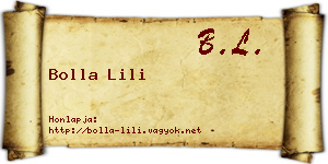 Bolla Lili névjegykártya